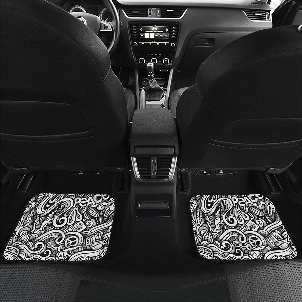 Graffiti Surfing Pattern Print Front and Back Car Floor Mats