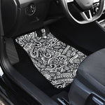 Graffiti Surfing Pattern Print Front and Back Car Floor Mats