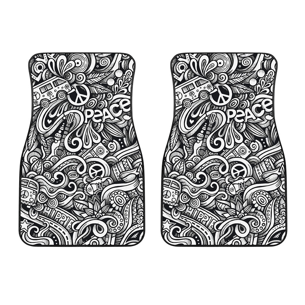 Graffiti Surfing Pattern Print Front Car Floor Mats