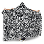Graffiti Surfing Pattern Print Hooded Blanket