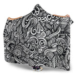 Graffiti Surfing Pattern Print Hooded Blanket