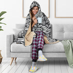 Graffiti Surfing Pattern Print Hooded Blanket