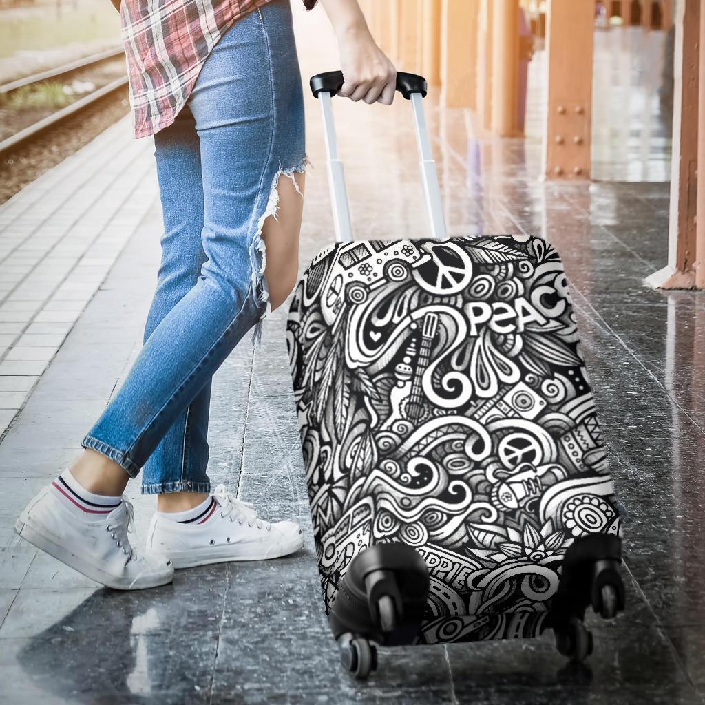 Graffiti Surfing Pattern Print Luggage Cover GearFrost