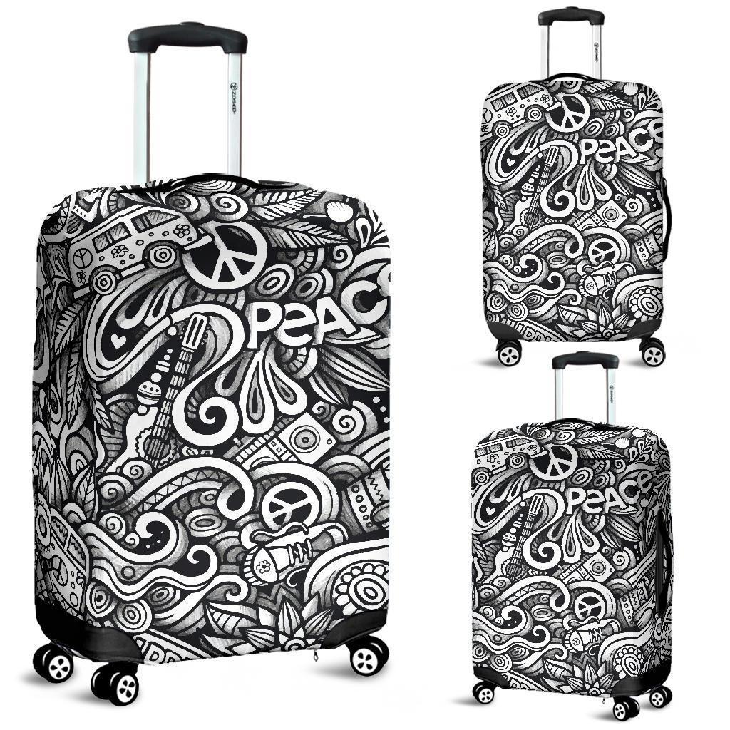 Graffiti Surfing Pattern Print Luggage Cover GearFrost