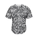 Graffiti Surfing Pattern Print Men's Baseball Jersey