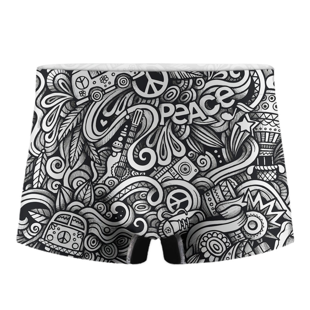 Graffiti Surfing Pattern Print Men's Boxer Briefs