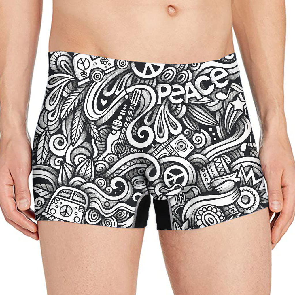 Graffiti Surfing Pattern Print Men's Boxer Briefs