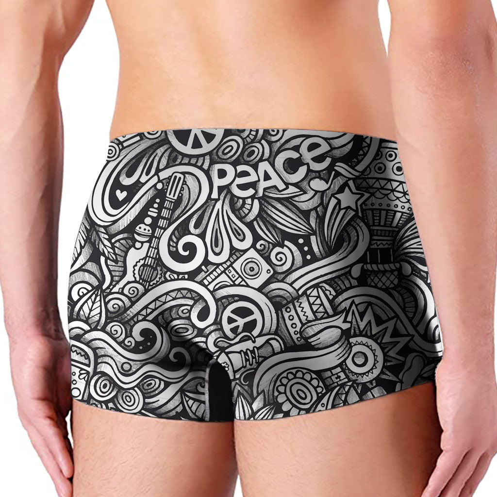 Graffiti Surfing Pattern Print Men's Boxer Briefs