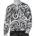 Graffiti Surfing Pattern Print Men's Crewneck Sweatshirt GearFrost