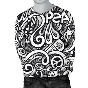 Graffiti Surfing Pattern Print Men's Crewneck Sweatshirt GearFrost