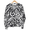 Graffiti Surfing Pattern Print Men's Crewneck Sweatshirt