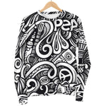 Graffiti Surfing Pattern Print Men's Crewneck Sweatshirt GearFrost