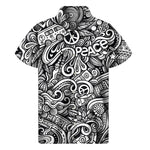 Graffiti Surfing Pattern Print Men's Short Sleeve Shirt