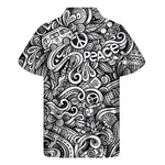 Graffiti Surfing Pattern Print Men's Short Sleeve Shirt