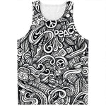 Graffiti Surfing Pattern Print Men's Tank Top
