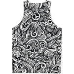 Graffiti Surfing Pattern Print Men's Tank Top