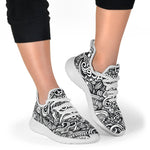 Graffiti Surfing Pattern Print Mesh Knit Shoes GearFrost