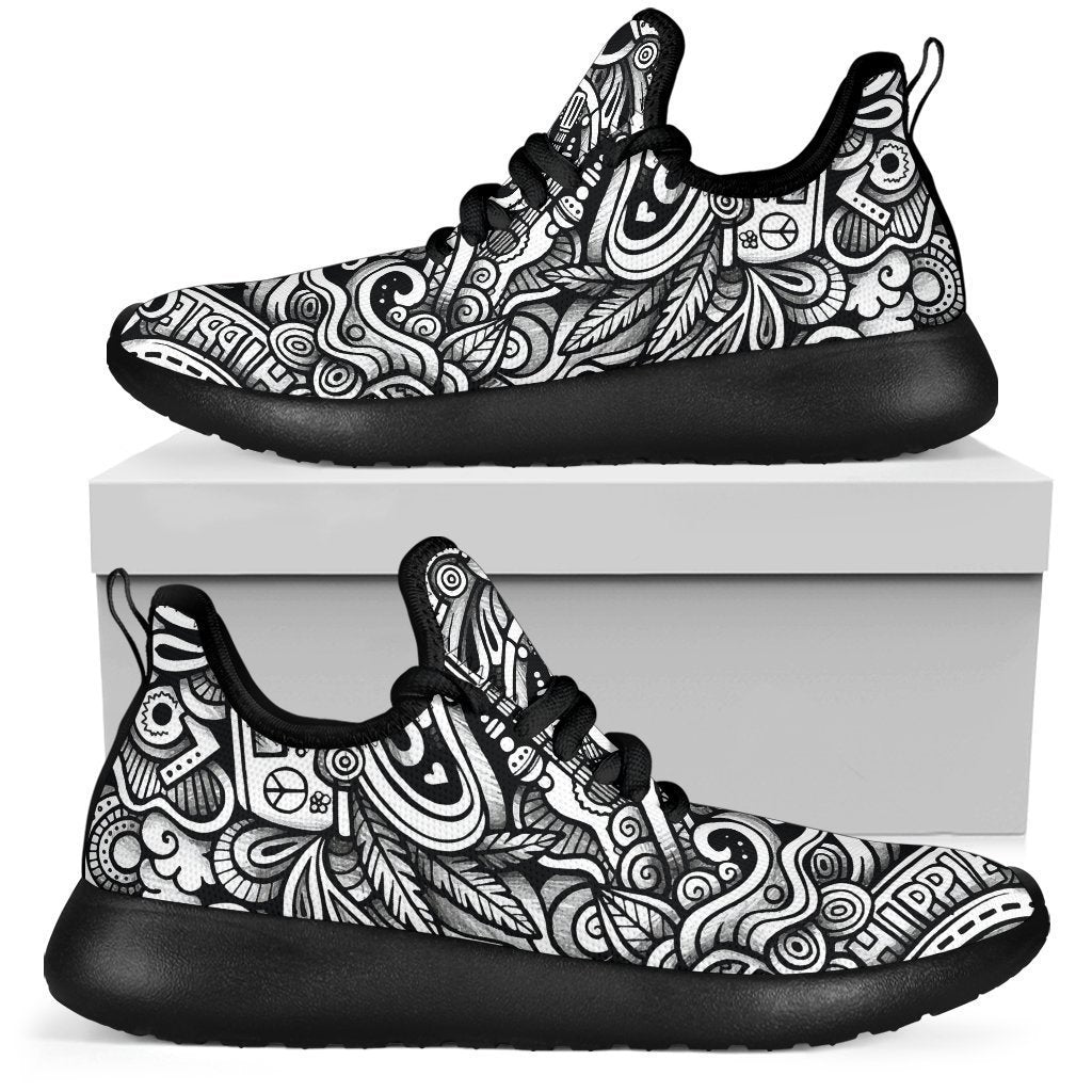 Graffiti Surfing Pattern Print Mesh Knit Shoes GearFrost