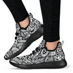 Graffiti Surfing Pattern Print Mesh Knit Shoes GearFrost