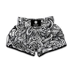 Graffiti Surfing Pattern Print Muay Thai Boxing Shorts