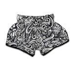 Graffiti Surfing Pattern Print Muay Thai Boxing Shorts