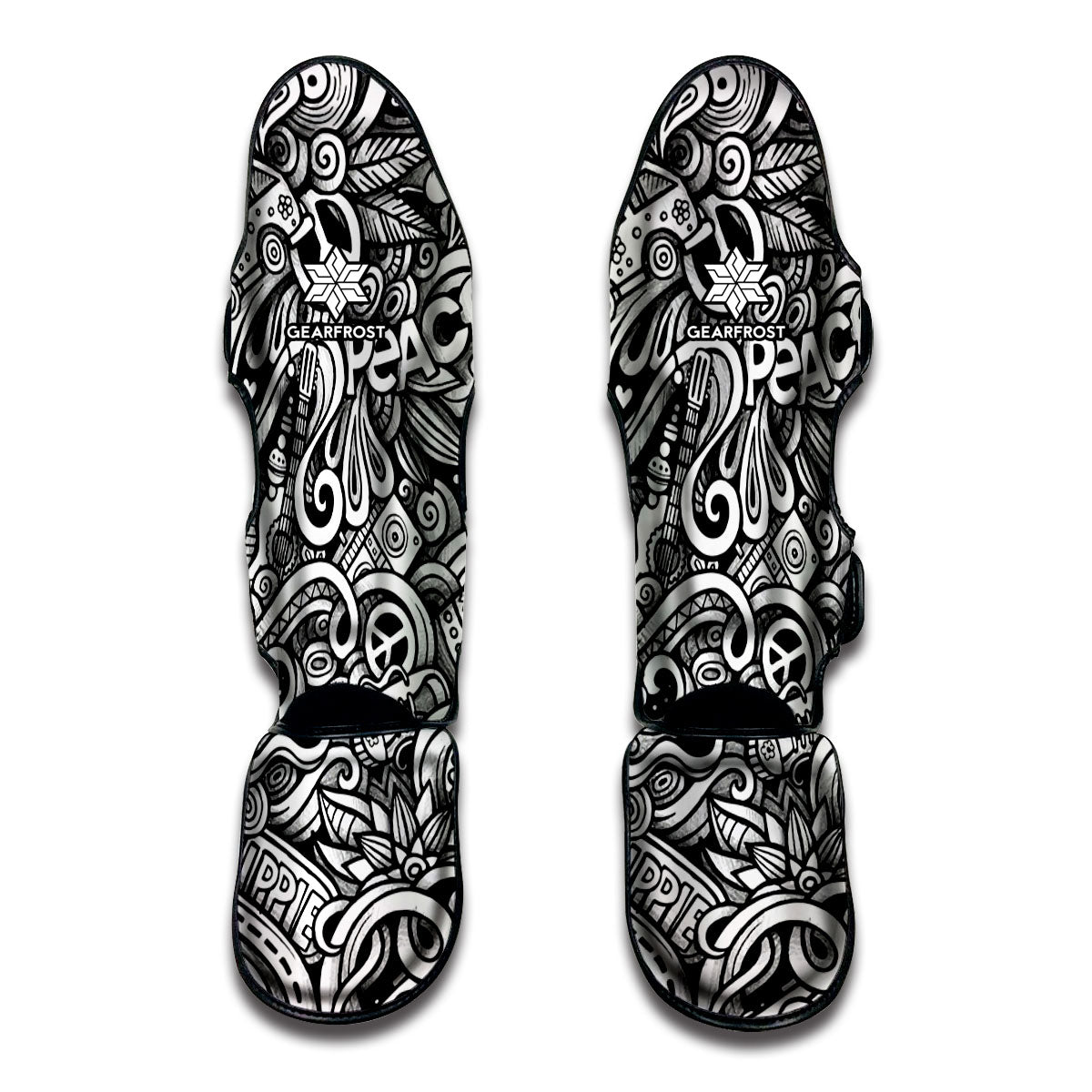 Graffiti Surfing Pattern Print Muay Thai Shin Guard