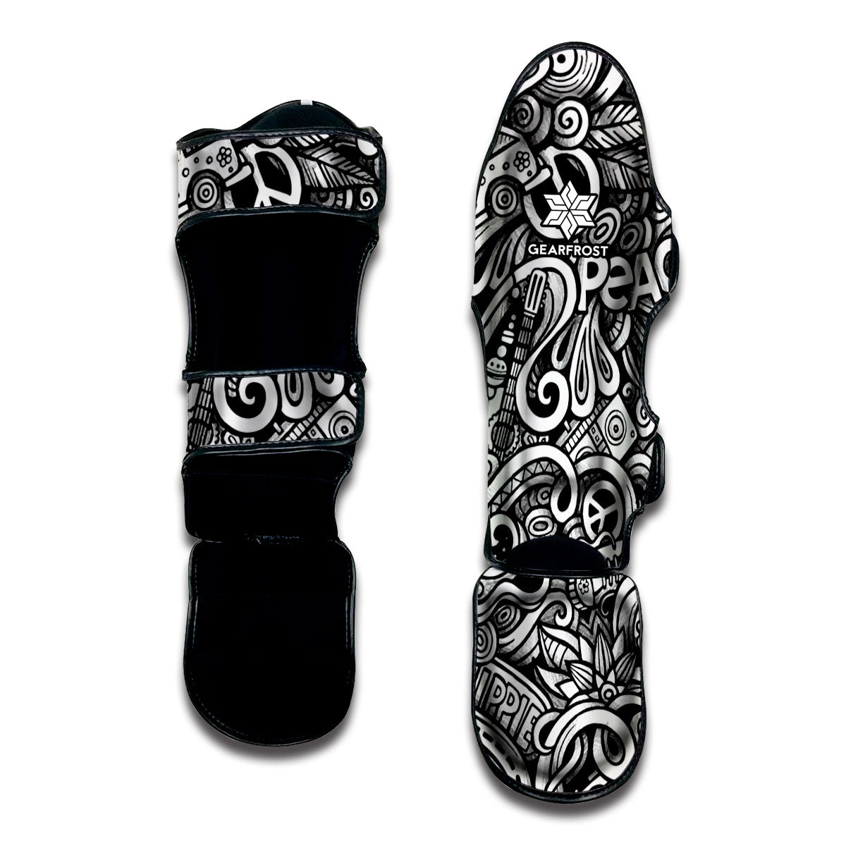 Graffiti Surfing Pattern Print Muay Thai Shin Guard