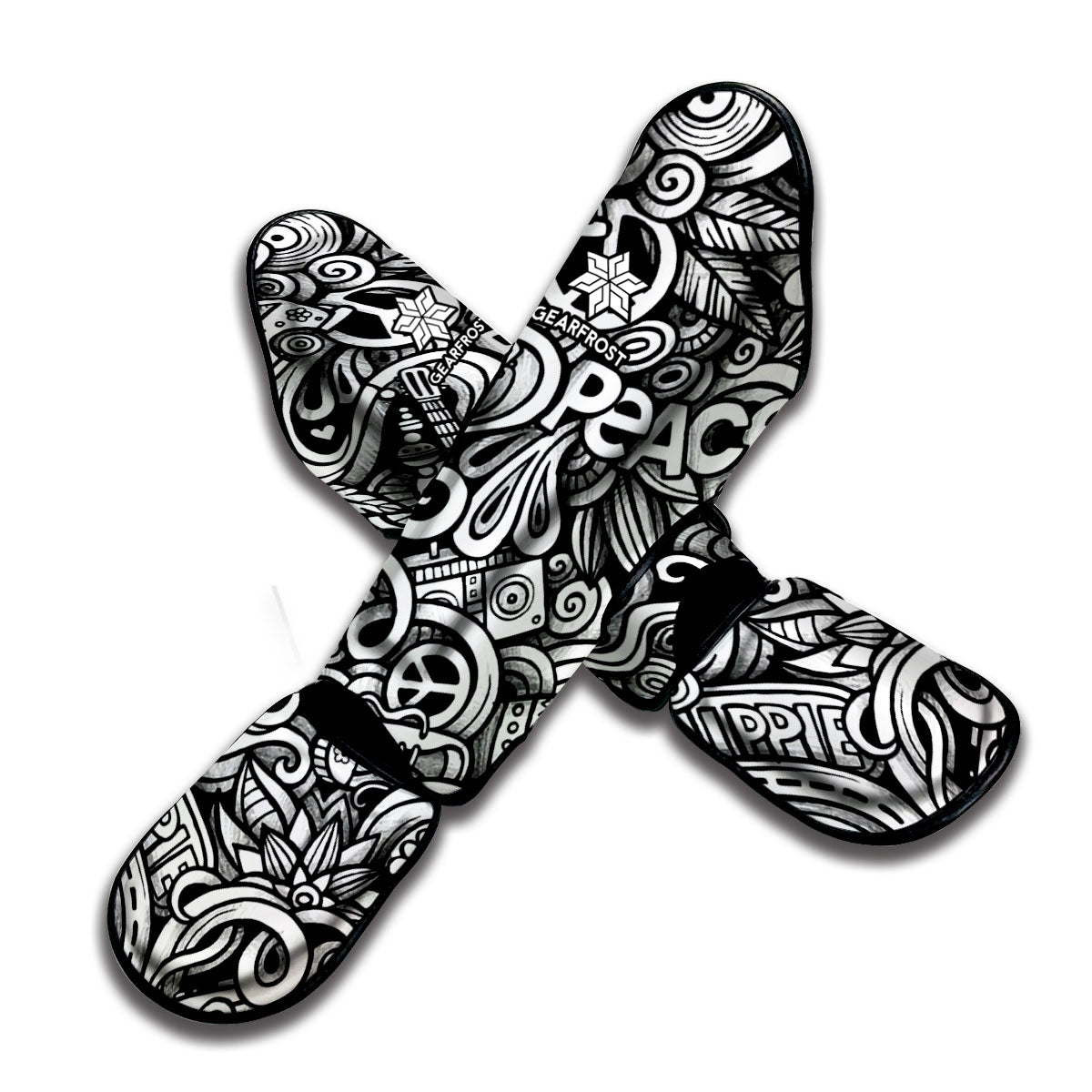 Graffiti Surfing Pattern Print Muay Thai Shin Guard