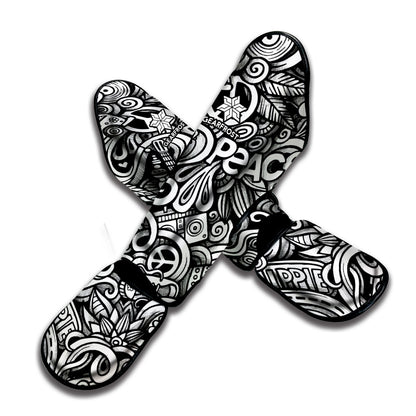 Graffiti Surfing Pattern Print Muay Thai Shin Guard