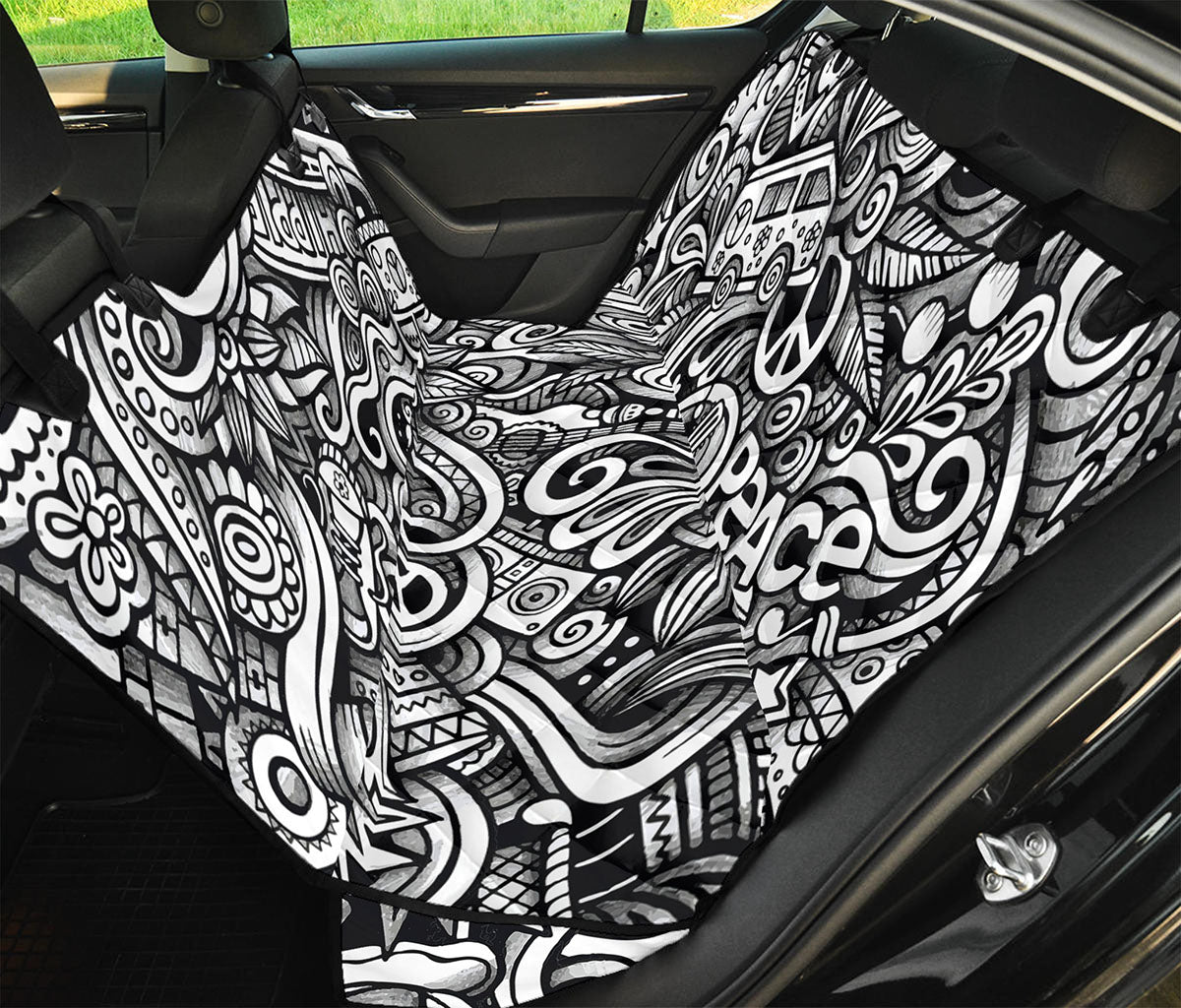 Graffiti Surfing Pattern Print Pet Car Back Seat Cover