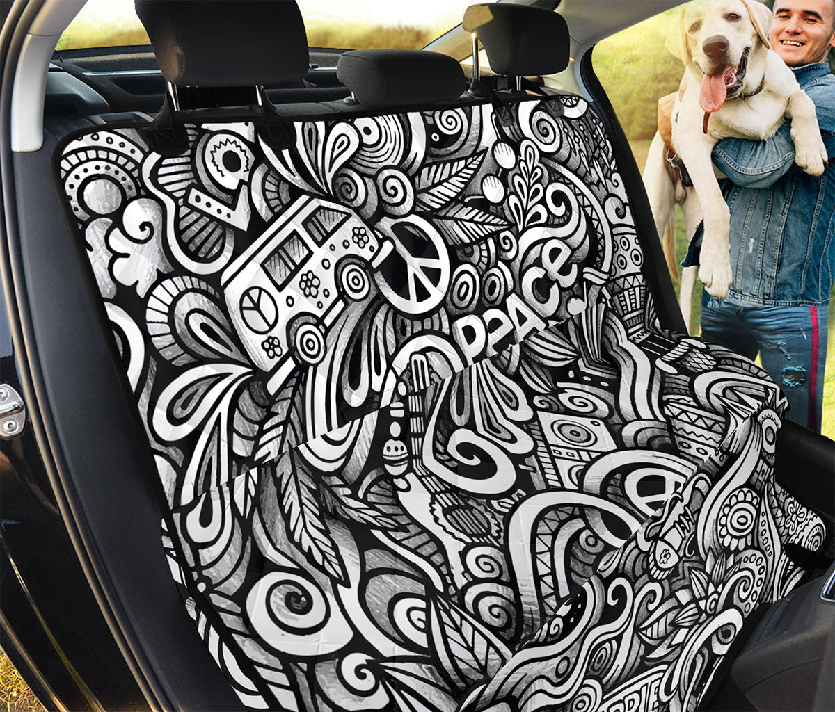 Graffiti Surfing Pattern Print Pet Car Back Seat Cover