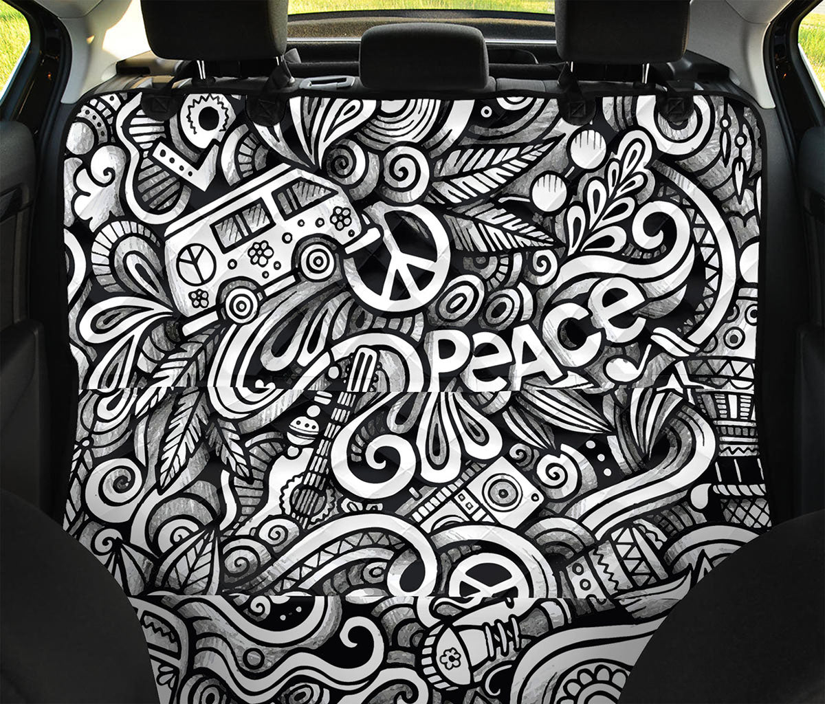 Graffiti Surfing Pattern Print Pet Car Back Seat Cover