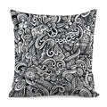 Graffiti Surfing Pattern Print Pillow Cover