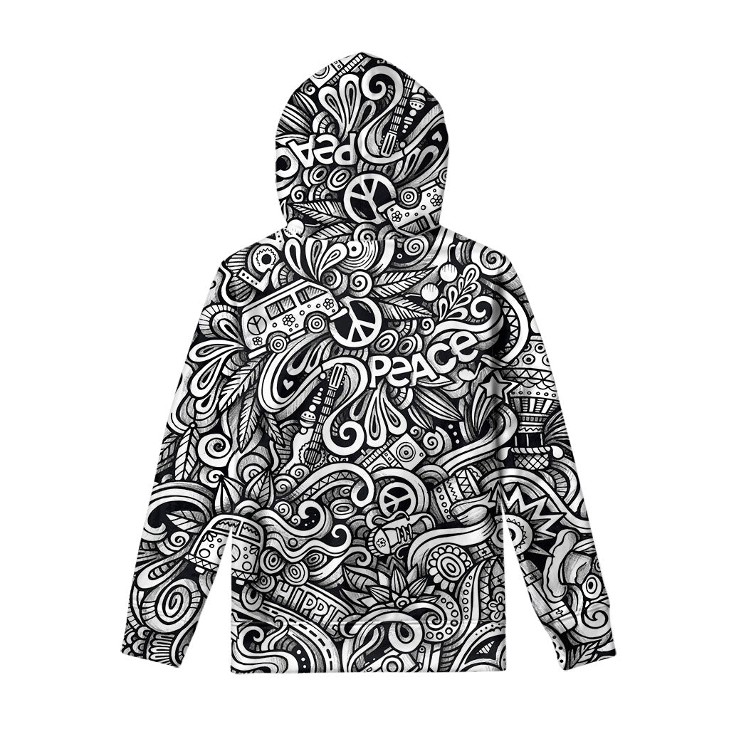Graffiti Surfing Pattern Print Pullover Hoodie
