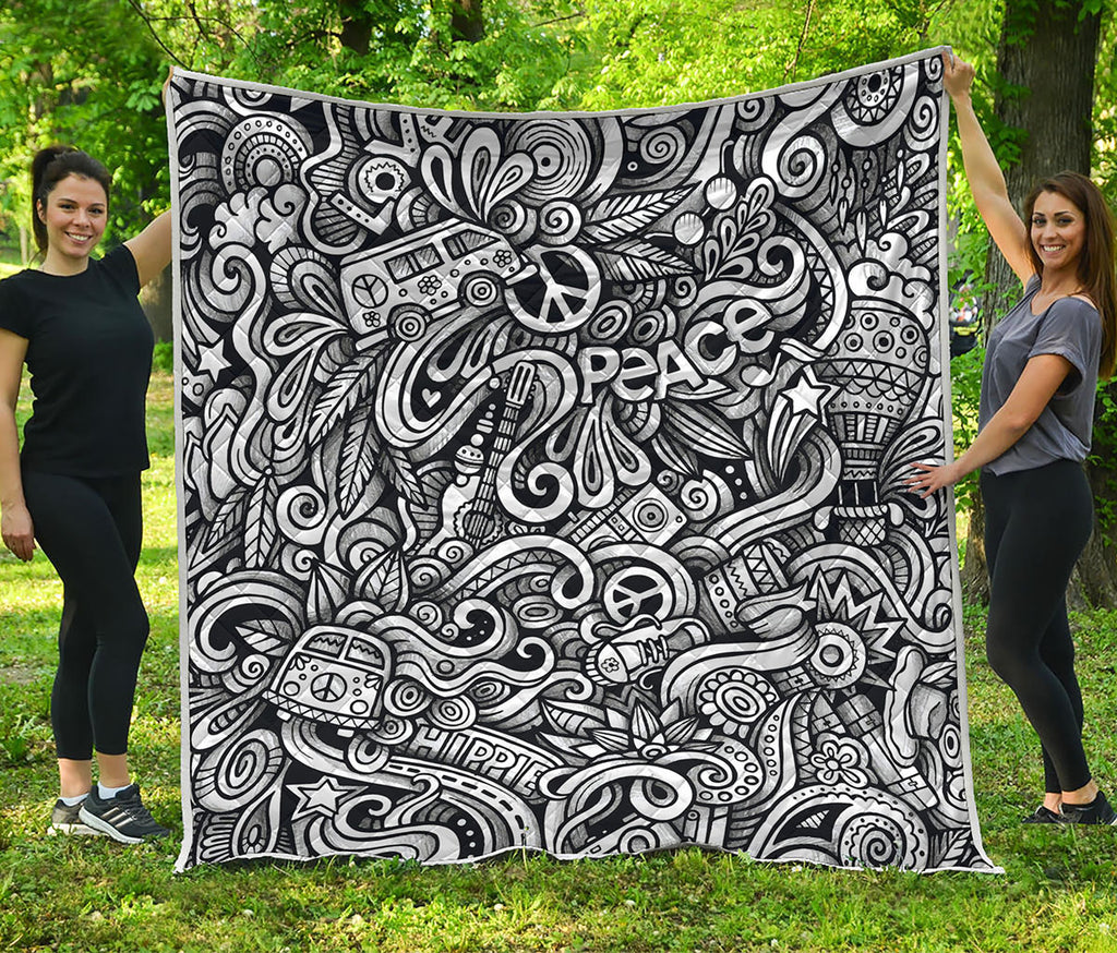 Graffiti Surfing Pattern Print Quilt