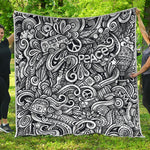 Graffiti Surfing Pattern Print Quilt