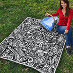 Graffiti Surfing Pattern Print Quilt