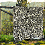 Graffiti Surfing Pattern Print Quilt