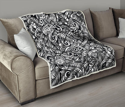 Graffiti Surfing Pattern Print Quilt