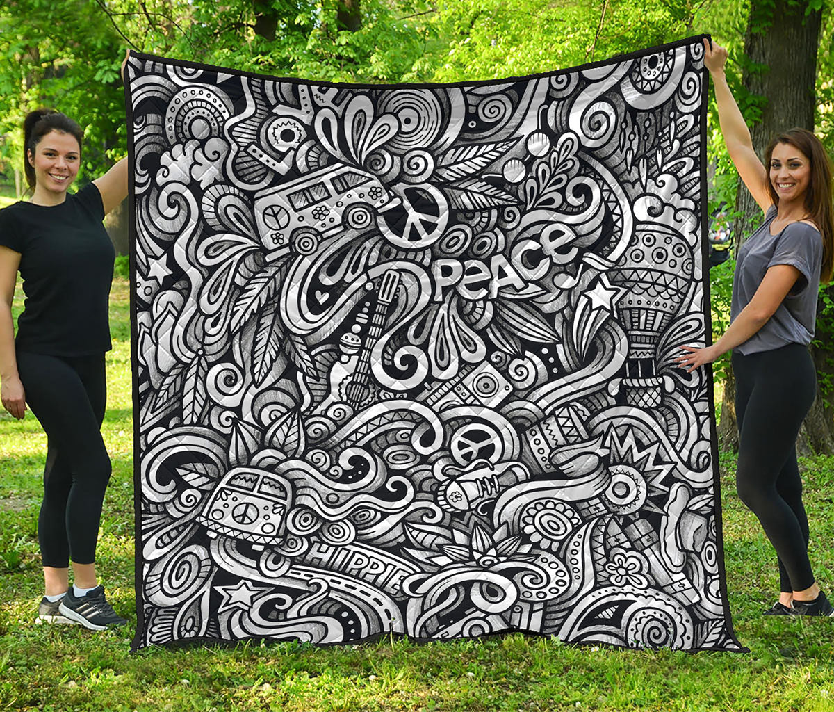 Graffiti Surfing Pattern Print Quilt