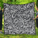 Graffiti Surfing Pattern Print Quilt