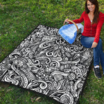 Graffiti Surfing Pattern Print Quilt