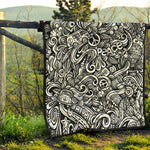 Graffiti Surfing Pattern Print Quilt