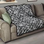 Graffiti Surfing Pattern Print Quilt