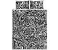 Graffiti Surfing Pattern Print Quilt Bed Set