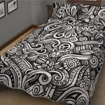 Graffiti Surfing Pattern Print Quilt Bed Set