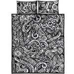 Graffiti Surfing Pattern Print Quilt Bed Set