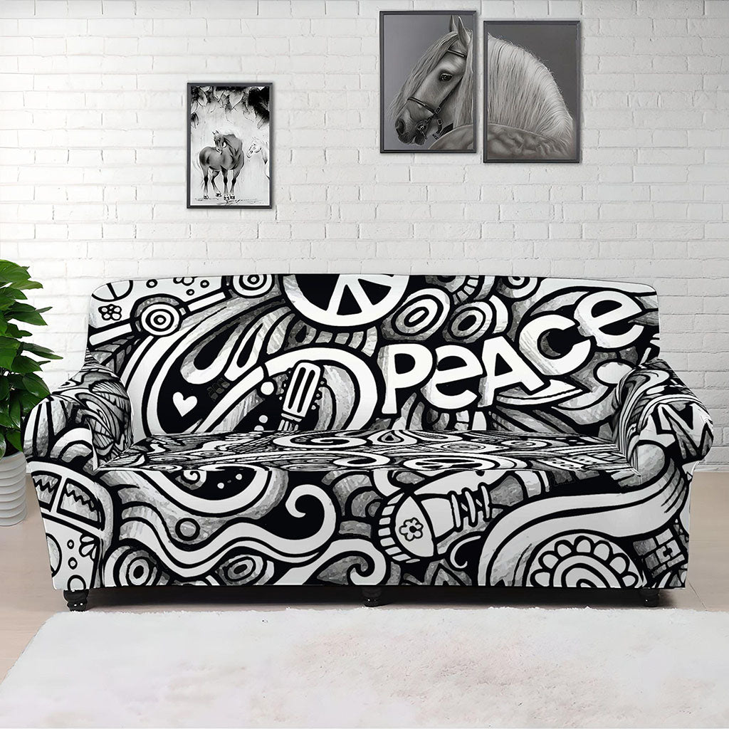Graffiti Surfing Pattern Print Sofa Cover