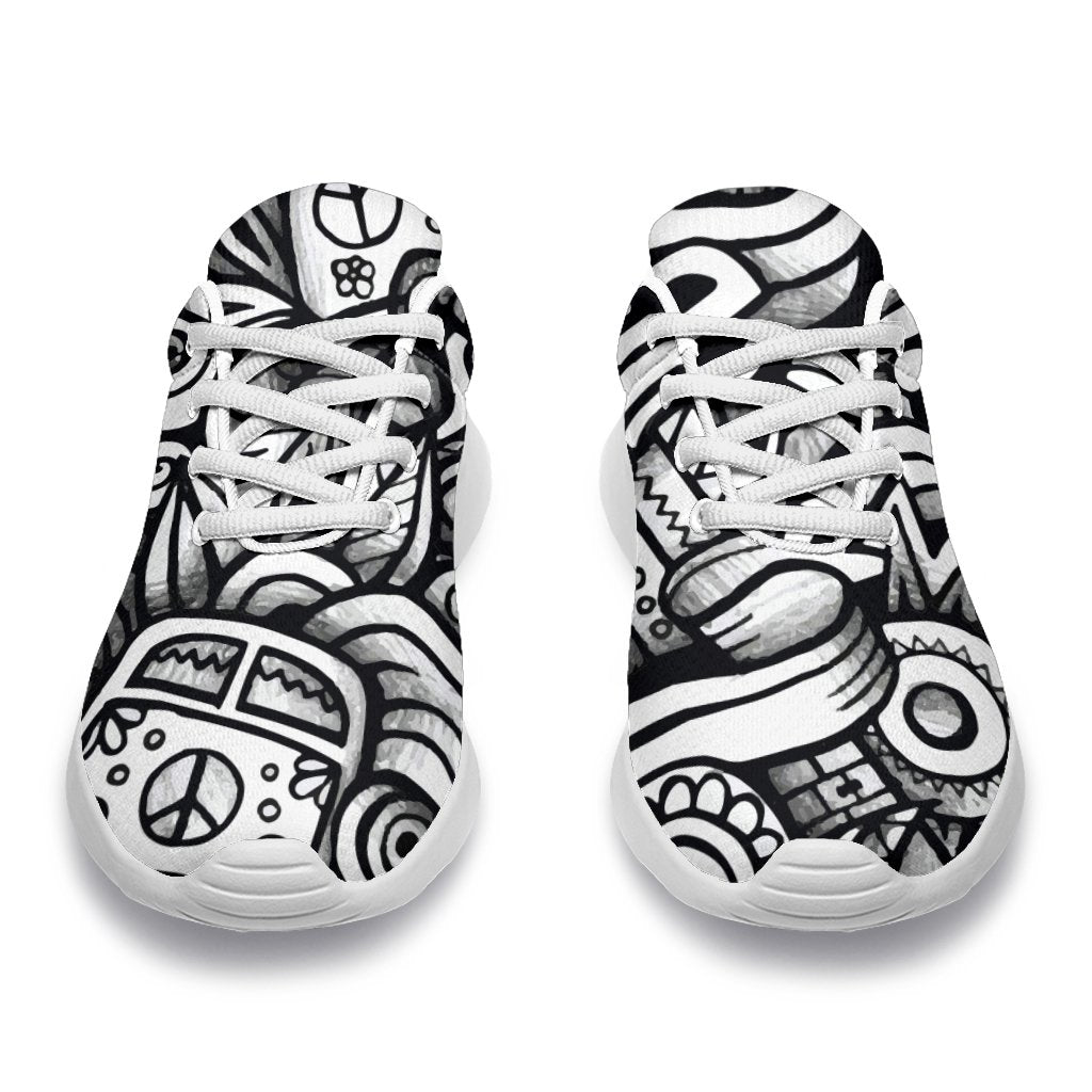 Graffiti Surfing Pattern Print Sport Shoes GearFrost