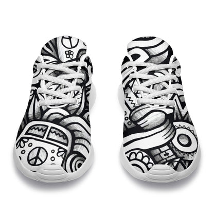 Graffiti Surfing Pattern Print Sport Shoes GearFrost